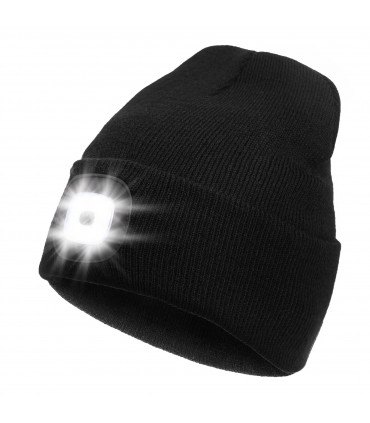 Knit Beanie Hat 4 LED Head Lamp Light Cap Outdoor Hunting Camping Fishing