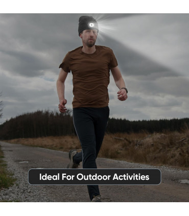 Knit Beanie Hat 4 LED Head Lamp Light Cap Outdoor Hunting Camping Fishing