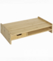 Monitor Riser Laptop PC Plinth Stand Desktop Organiser W/ Drawer Bamboo