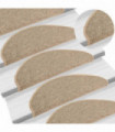 Self-adhesive Stair Mats 15 pcs Dark Beige 65x25 cm