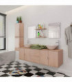 11 Piece Bathroom Furniture Set with Basin with Tap Beige