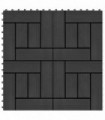 11 pcs Decking Tiles WPC 30x30 cm 1 sqm Black