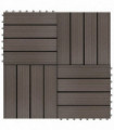 11 pcs Decking Tiles WPC 30x30 cm 1 sqm Dark Brown