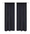 2 pcs Black Slot-Headed Blackout Curtains 135 x 245 cm