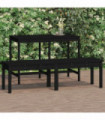 vidaXL 2-Seater Garden Bench Black 159.5x44x45 cm Solid Wood Pine