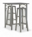 3 Piece Bar Set Wood and Steel Anthracite