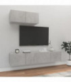 3 Piece TV Cabinet Set Concrete Grey Engineered Wood