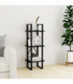 3-Tier Book Cabinet Black 40x30x105 cm Solid Pinewood