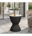 vidaXL 3-in-1 Ice Cooler Table Black Polypropylene