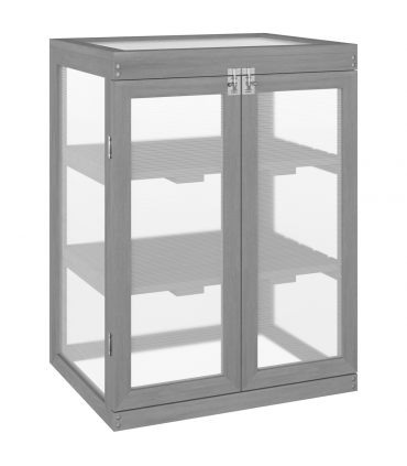 3-tier Wood Greenhouse Plant Storage Shelf Garden Cold Frame Grow House