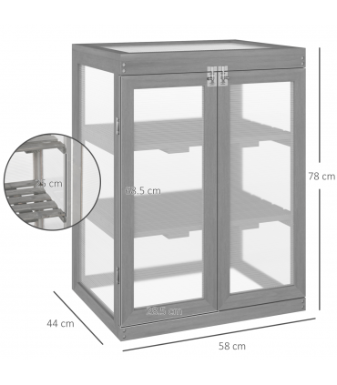 3-tier Wood Greenhouse Plant Storage Shelf Garden Cold Frame Grow House