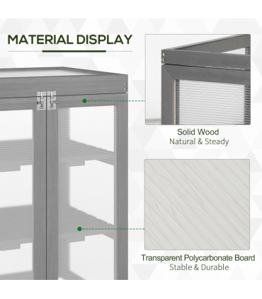 3-tier Wood Greenhouse Plant Storage Shelf Garden Cold Frame Grow House