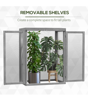 3-tier Wood Greenhouse Plant Storage Shelf Garden Cold Frame Grow House