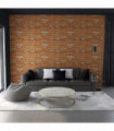 3D Wall Panels with Light Brown Brick Design 11 pcs EPS