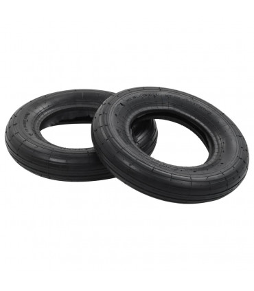 4 Piece Wheelbarrow Tire and Inner Tube Set 3.50-8 4PR Rubber