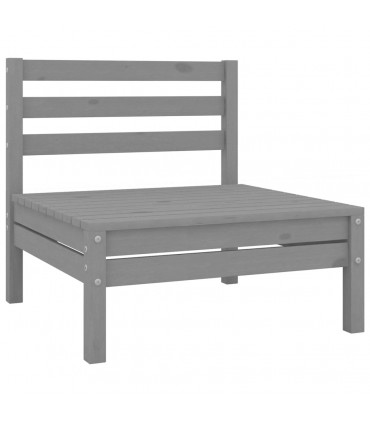 5 Piece Garden Lounge Set Solid Pinewood Grey