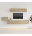 5 Piece TV Cabinet Set Sonoma Oak Engineered Wood
