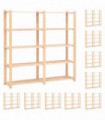 5-Tier Storage Racks 10 pcs 170x38x170 cm Solid Pinewood 500 kg