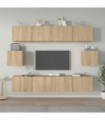 6 Piece TV Cabinet Set Sonoma Oak Engineered Wood