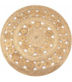 Area Rug Braided Design Jute 120 cm Round