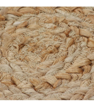 Area Rug Braided Design Jute 120 cm Round