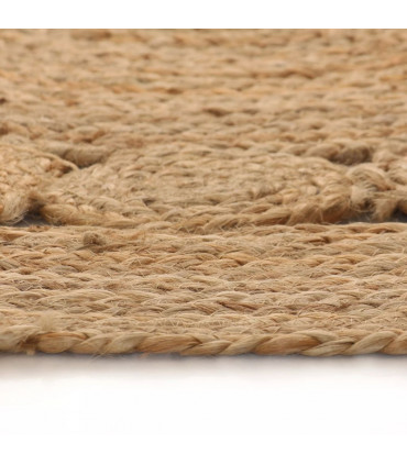 Area Rug Braided Design Jute 120 cm Round