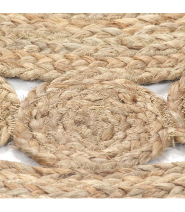 Area Rug Braided Design Jute 120 cm Round