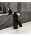 vidaXL Bathroom Basin Faucet Black 130x180 mm