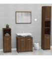 Bathroom Furniture Set Brown Oak Engineered Wood