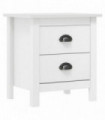 Bedside Cabinet Hill Range White 46x35x49.5 cm Solid Pine Wood