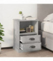 vidaXL Bedside Cabinets 2 pcs Concrete Grey 43x36x60 cm