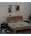 Bedside Cabinets 2 pcs with LEDs Black 60x35x40 cm
