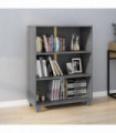 Book Cabinet Dark Grey 85x35x112 cm Solid Wood Pine