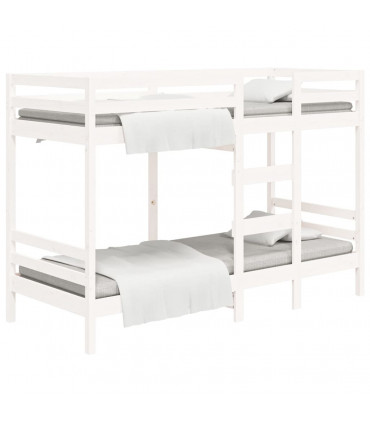 Bunk Bed White 75x190 cm 2FT6 Small Single Solid Wood Pine