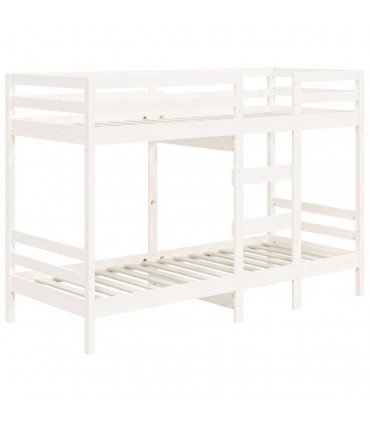 Bunk Bed White 75x190 cm 2FT6 Small Single Solid Wood Pine