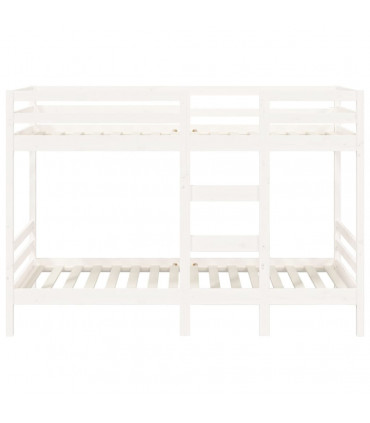 Bunk Bed White 75x190 cm 2FT6 Small Single Solid Wood Pine