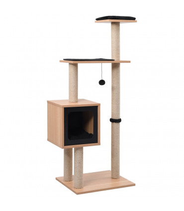 Cat Tree with Sisal Scratching Mat 123 cm - Black