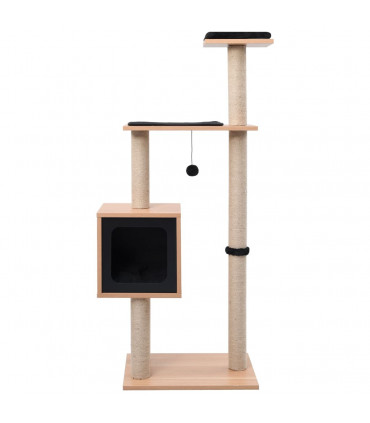 Cat Tree with Sisal Scratching Mat 123 cm - Black