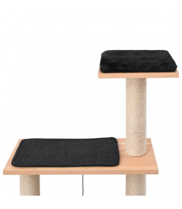 Cat Tree with Sisal Scratching Mat 123 cm - Black