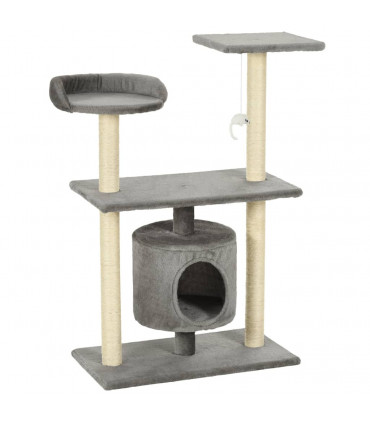 Cat Tree with Sisal Scratching Posts 95 cm Grey