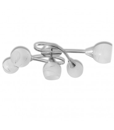Ceiling Lamp with Glass Shades for 5 E14 Bulbs
