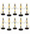 vidaXL Chain Post Set with 10 m Plastic Chain