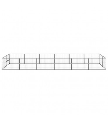 Dog Kennel Black 12 m² Steel