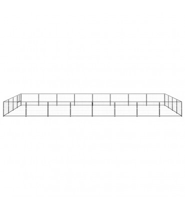 Dog Kennel Black 32 m² Steel