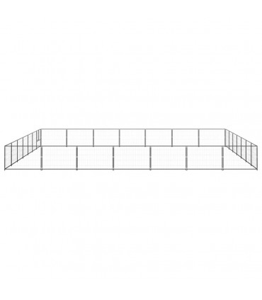 Dog Kennel Black 49 m² Steel