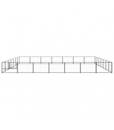Dog Kennel Black 49 m² Steel