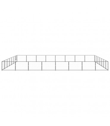 vidaXL Dog Kennel Black 56 m² Steel