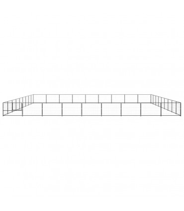 Dog Kennel Black 81 m² Steel