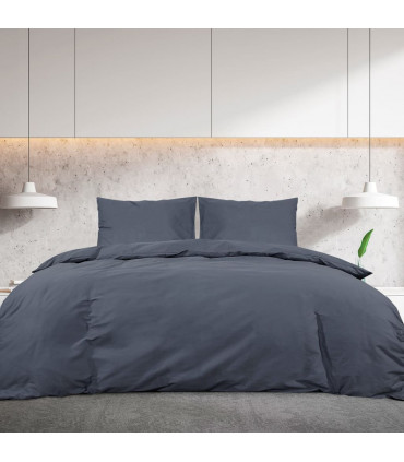Duvet Cover Set Anthracite 200x200 cm Light-weight Microfiber