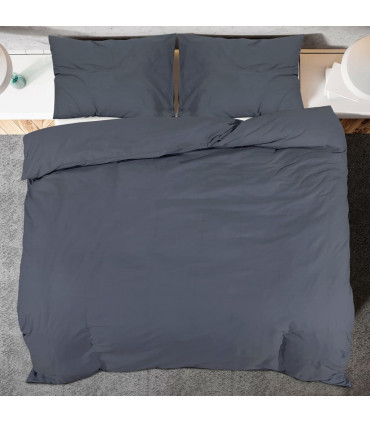 Duvet Cover Set Anthracite 200x200 cm Light-weight Microfiber